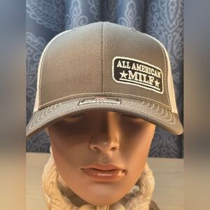 Richardson 112 Trucker Hat All American MILF I ❤️ DILF Patch Cap Snapback